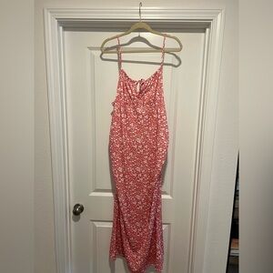 SHEIN Pink Floral Maxi Maternity Dress